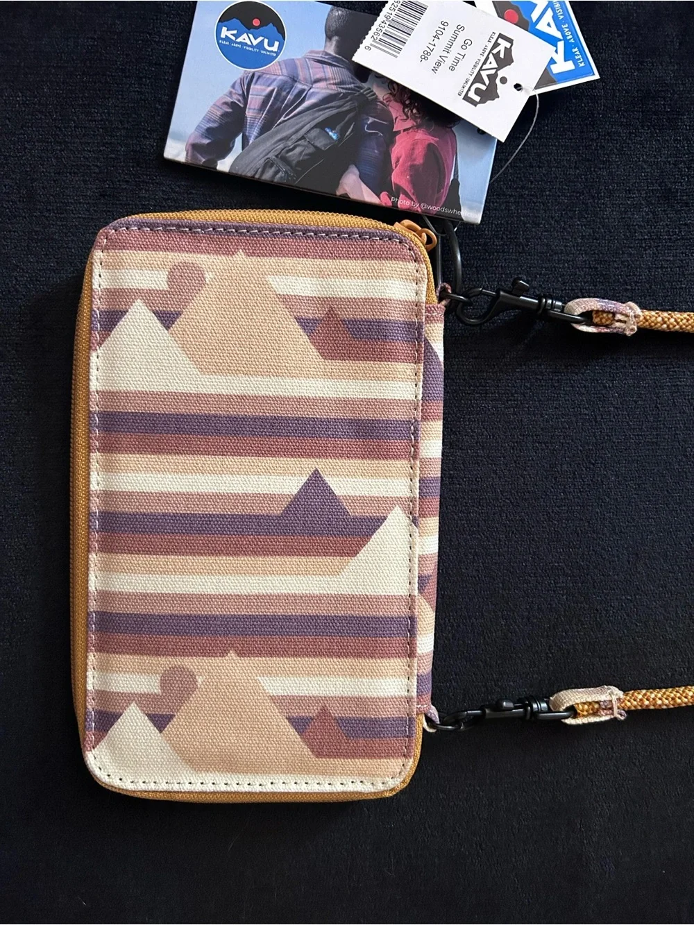 Kavu Go Time Cross Body Wallet, Beige & Brown, NWT